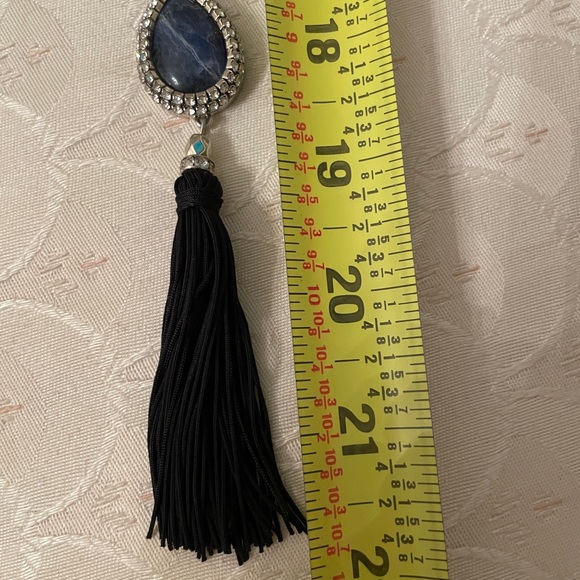 White House Black market long cord tassel necklace Bluestone. $12 - Picture 3 of 5